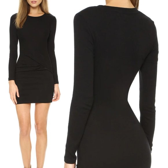 IRO Isabeli Dress Black Size M 100% Cotton Twist Front Light Sweater Knit $245 - Picture 2 of 15